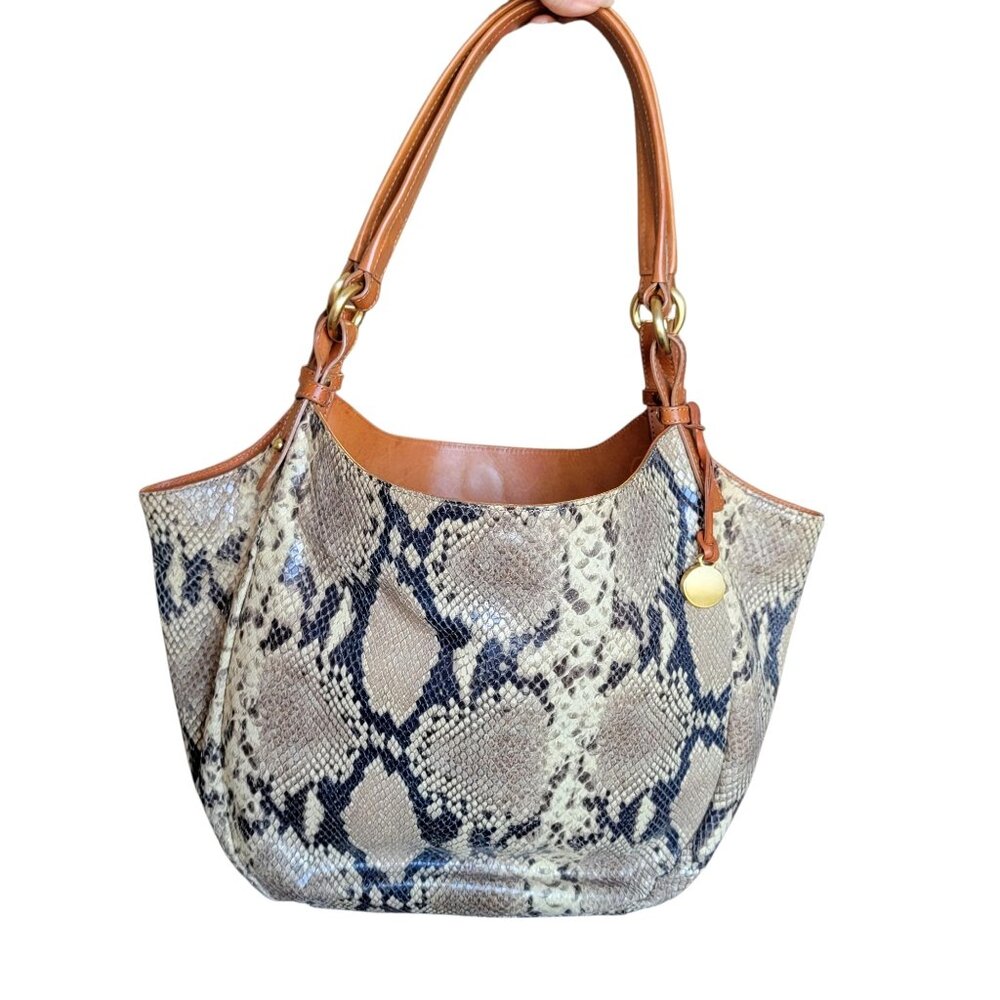 Brahmin Snakeskin Leather Hobo Bag-  Jackie Shoulder Bag